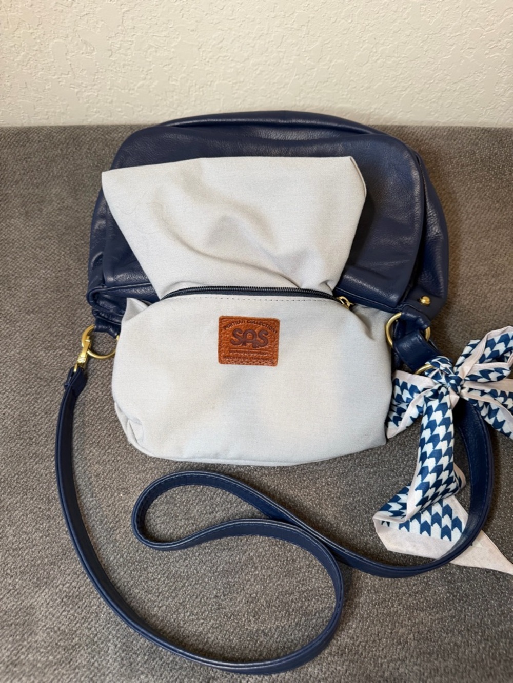 The SAS Olivia vintage Navy blue shoulder handbag - Picture 10 of 11